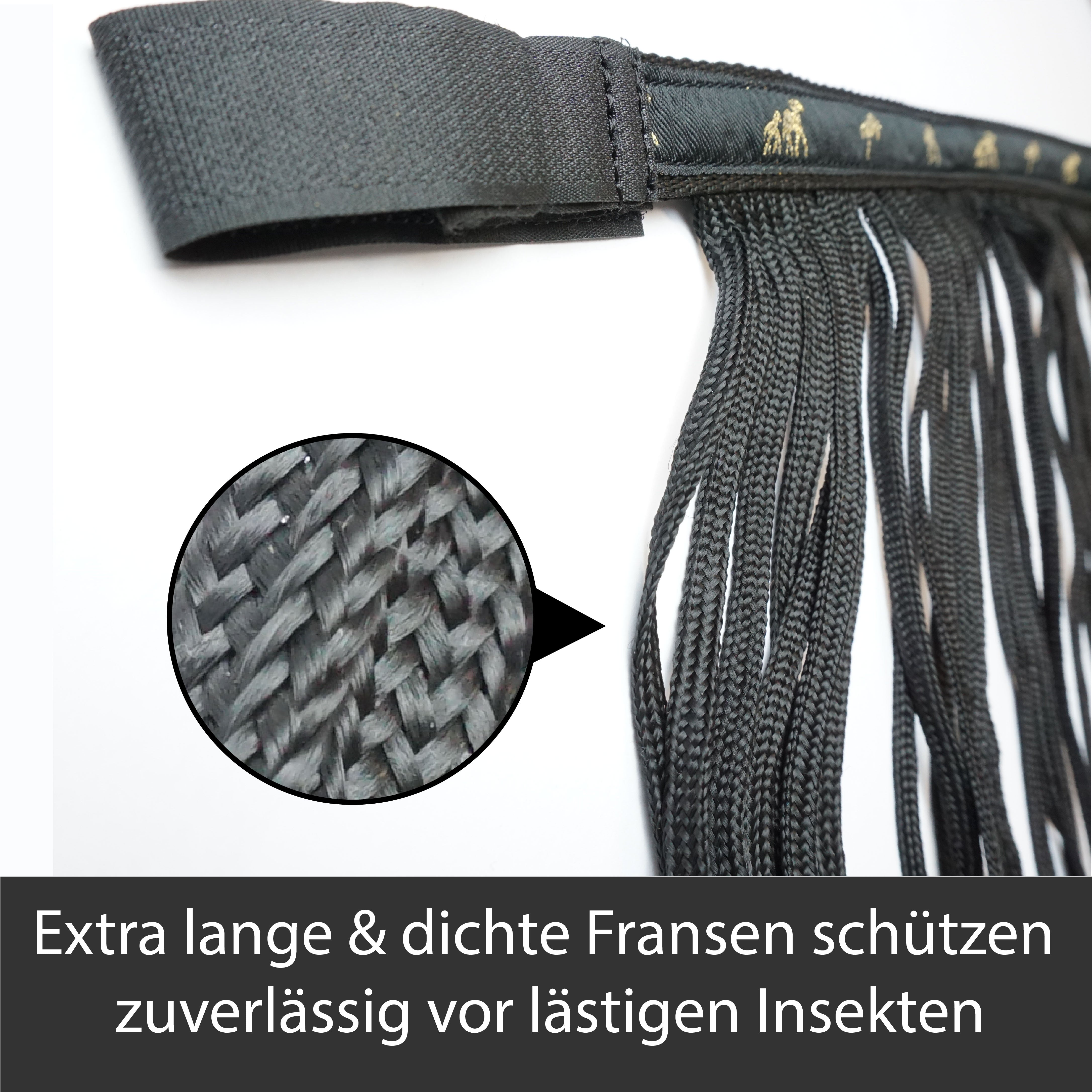 Fliegenfransen für Pferde Fliegenmaske mit Fransen & Klettverschluss